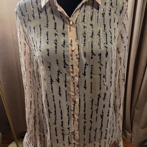 a new day Cream and Navy Blouse